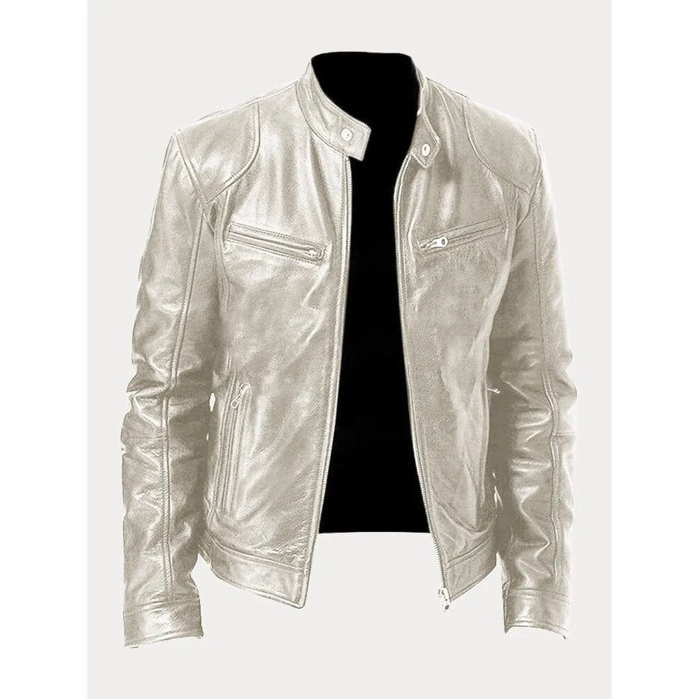 Veste biker Sven homme en cuir PU – doublure en coton