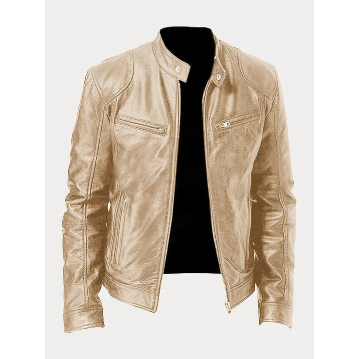 Veste biker Sven homme en cuir PU – doublure en coton