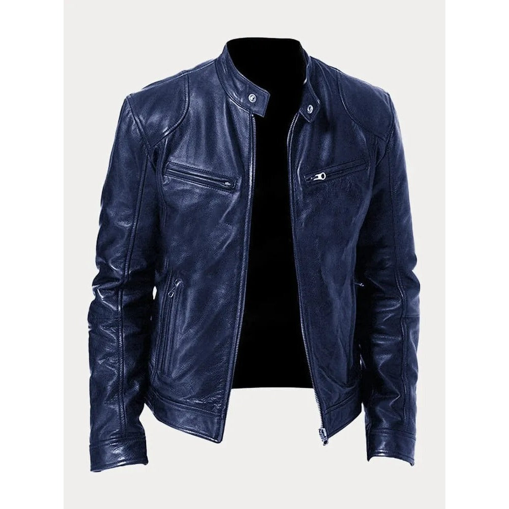 Veste biker Sven homme en cuir PU – doublure en coton