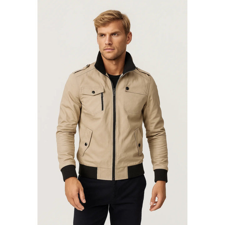 Veste casual homme à poches poitrine et zip – coupe droite