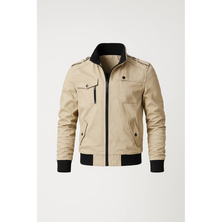 Veste casual homme à poches poitrine et zip – coupe droite