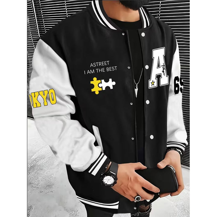 Veste colour block homme à col teddy – légère pour l'automne