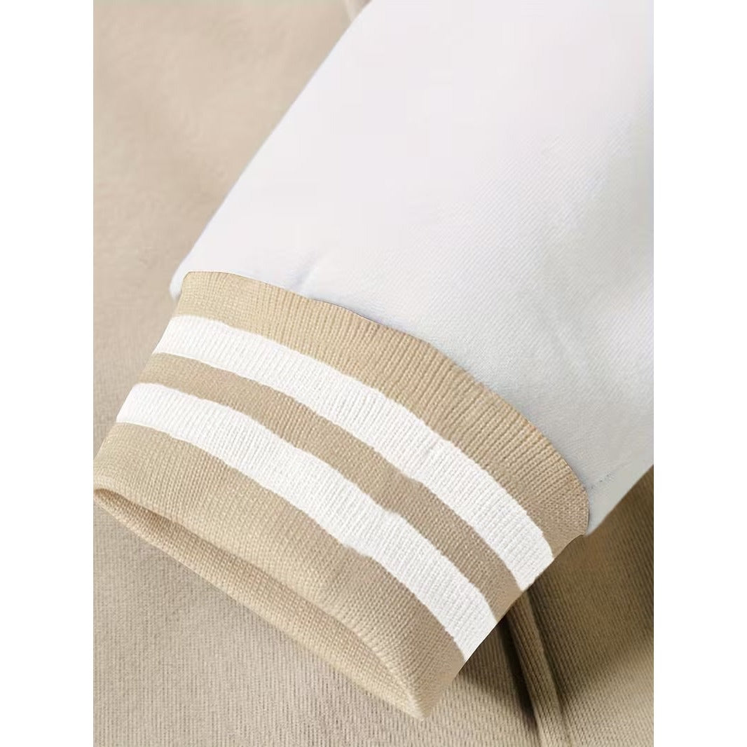 Veste colour block homme à col teddy – légère pour l'automne