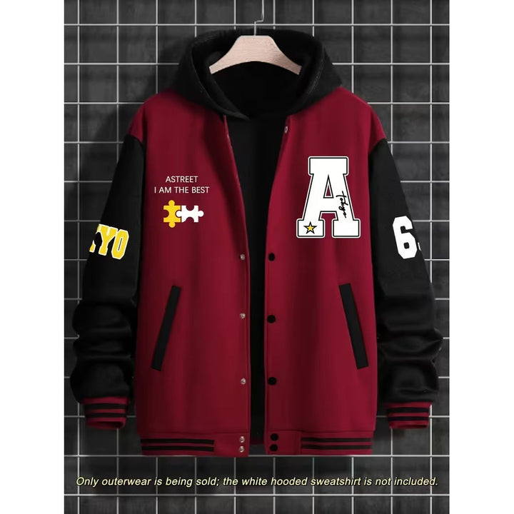Veste colour block homme à col teddy – légère pour l'automne