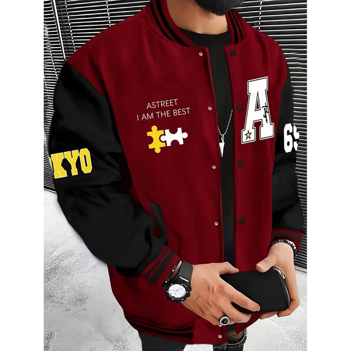 Veste colour block homme à col teddy – légère pour l'automne