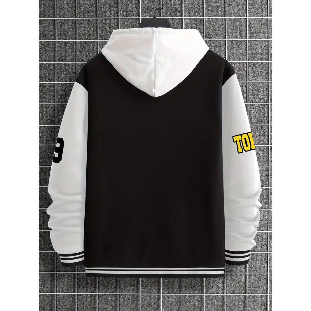 Veste colour block homme à col teddy – légère pour l'automne