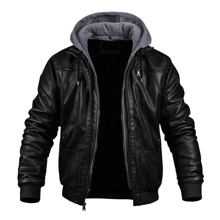 Veste d'hiver Heinrich en cuir à capuche – robuste et chaude