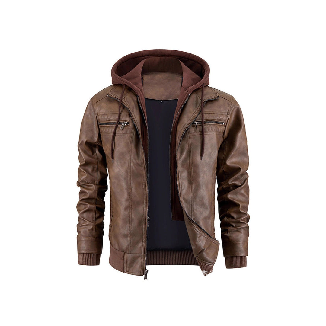 Veste d'hiver Heinrich en cuir à capuche – robuste et chaude