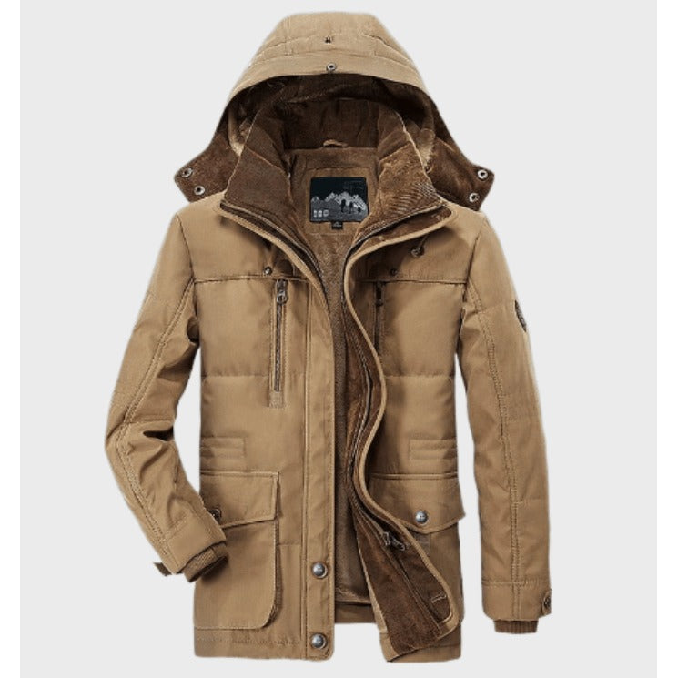 Veste d'hiver homme à capuche et poches profondes