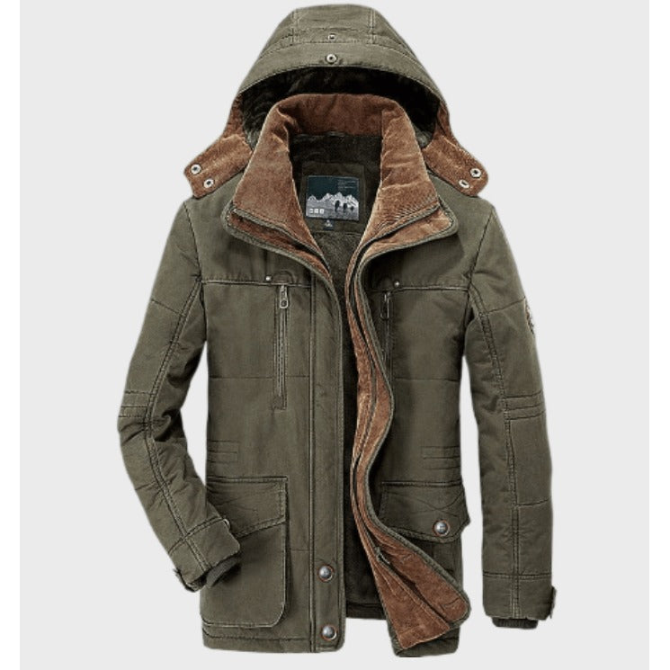 Veste d'hiver homme à capuche et poches profondes