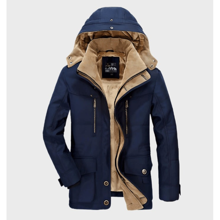 Veste d'hiver homme à capuche et poches profondes