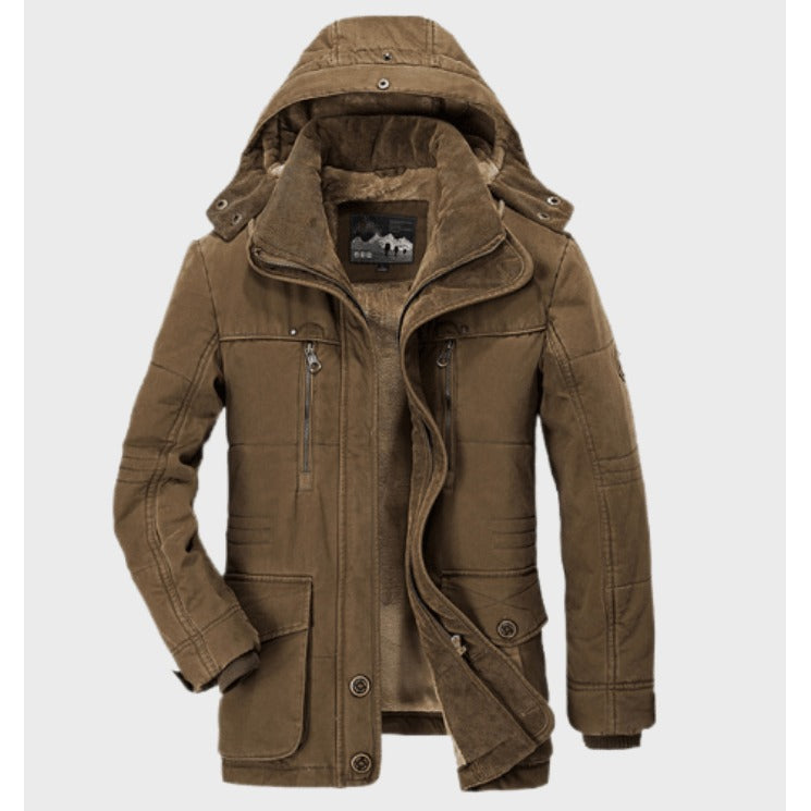 Veste d'hiver homme à capuche et poches profondes