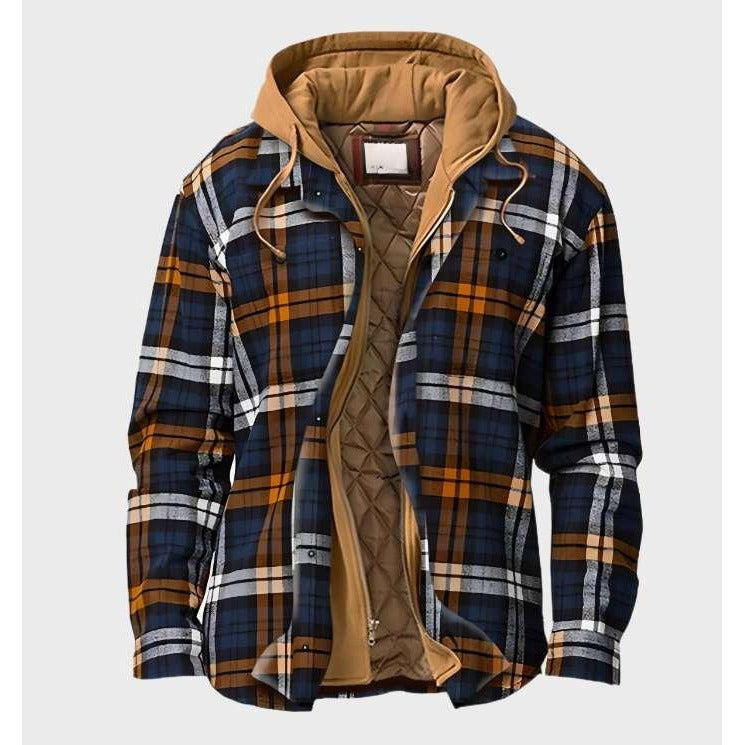 Veste en flanelle à carreaux – capuche et fermeture zippée
