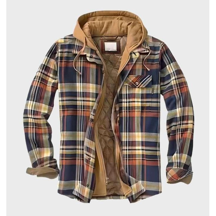 Veste en flanelle à carreaux – capuche et fermeture zippée