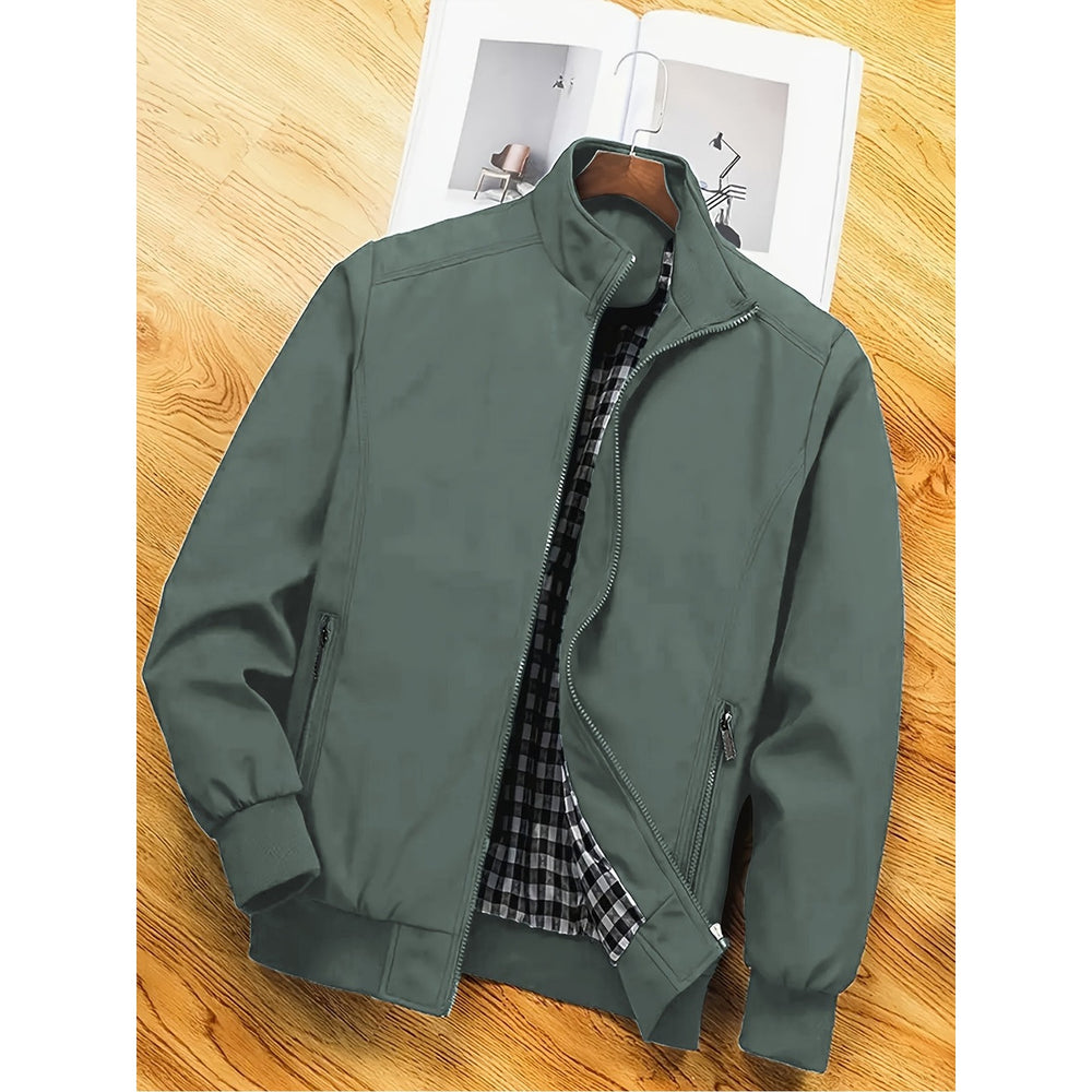 Veste homme col montant zippée – casual et travail