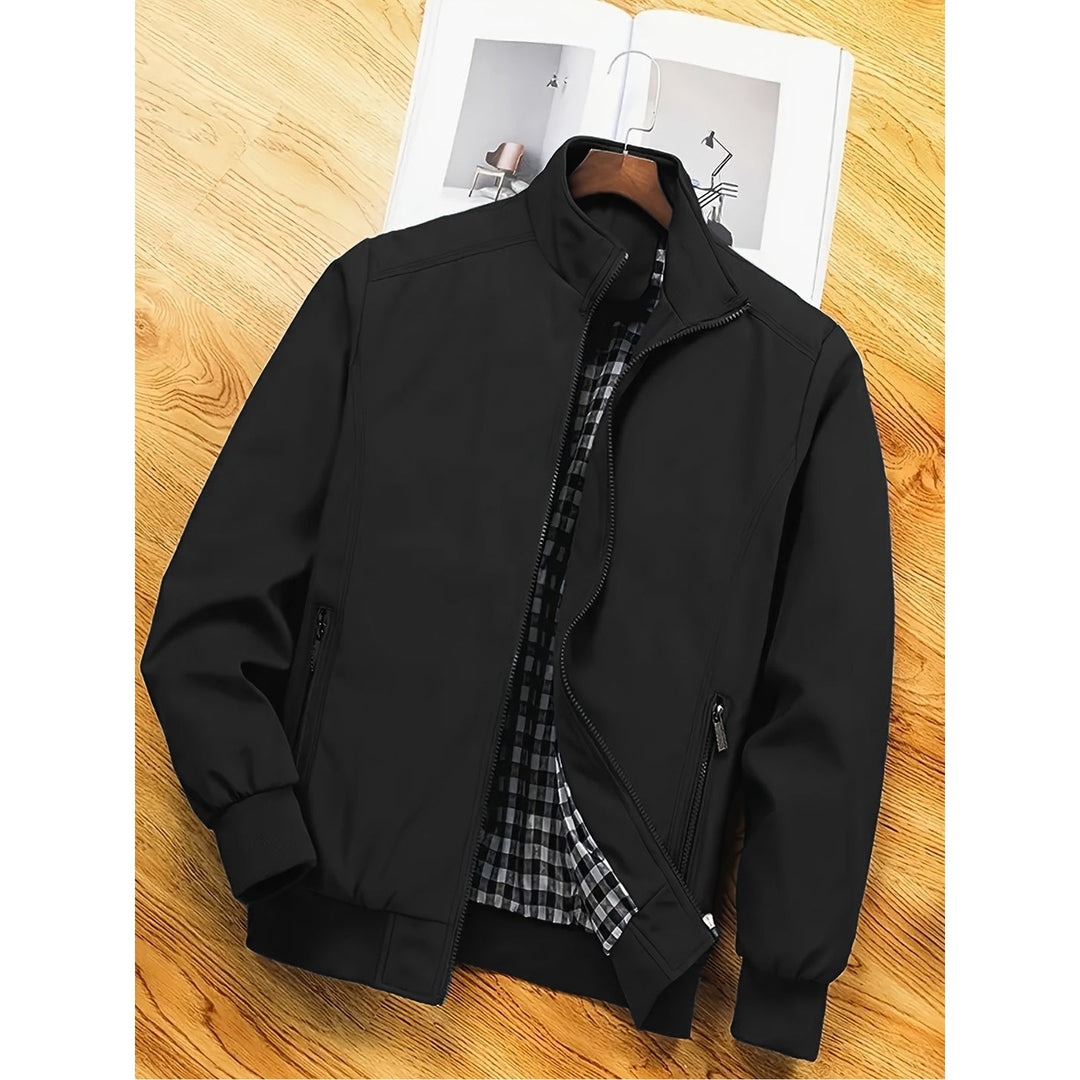Veste homme col montant zippée – casual et travail