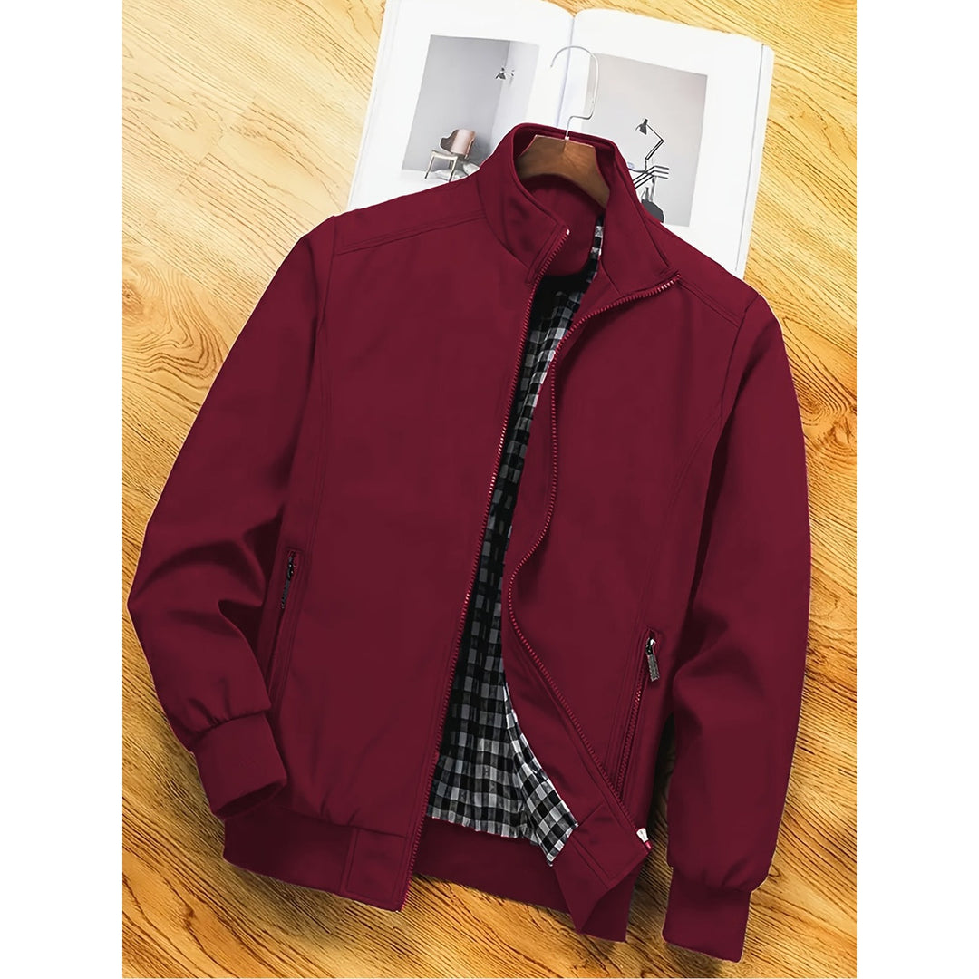 Veste homme col montant zippée – casual et travail