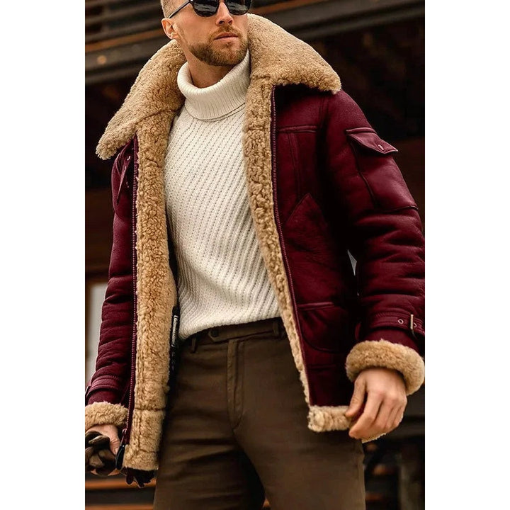 Veste homme en cuir à doublure chaude – style intemporel