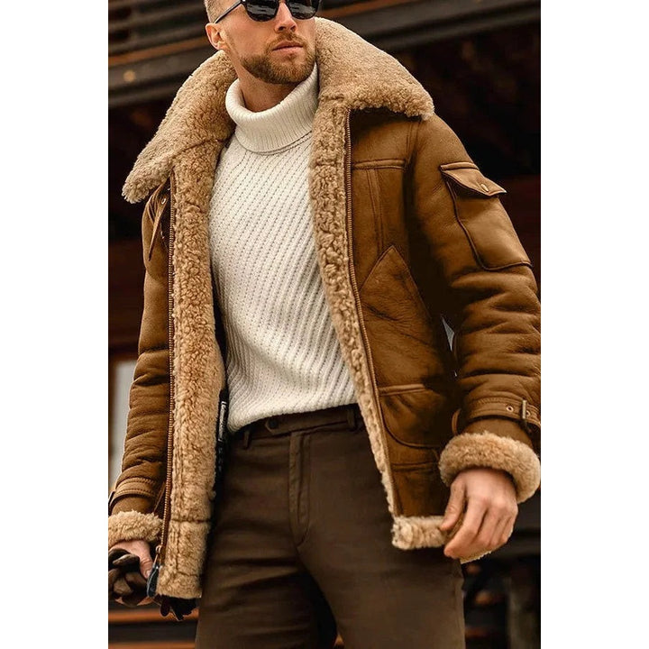 Veste homme en cuir à doublure chaude – style intemporel