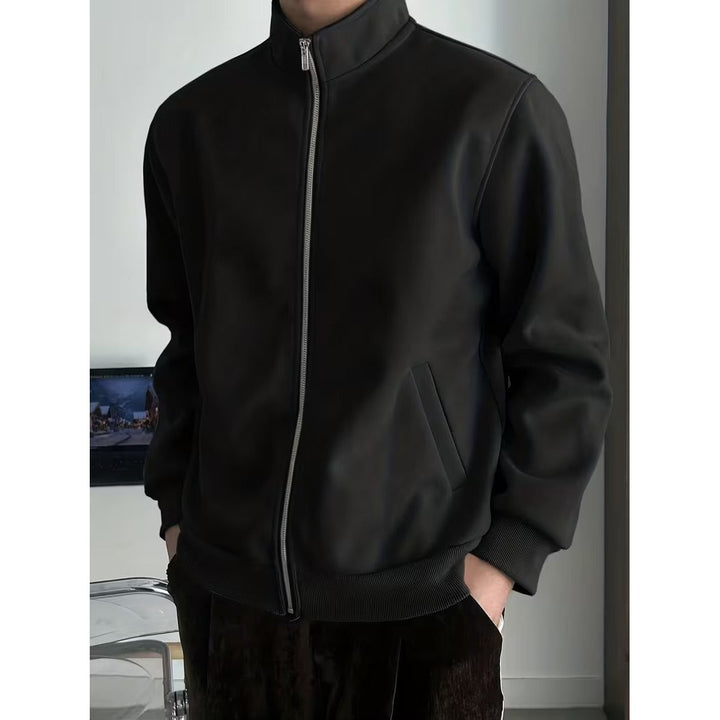 Veste homme slim zippée – col haut minimaliste