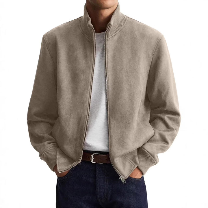 Veste homme slim zippée – col haut minimaliste