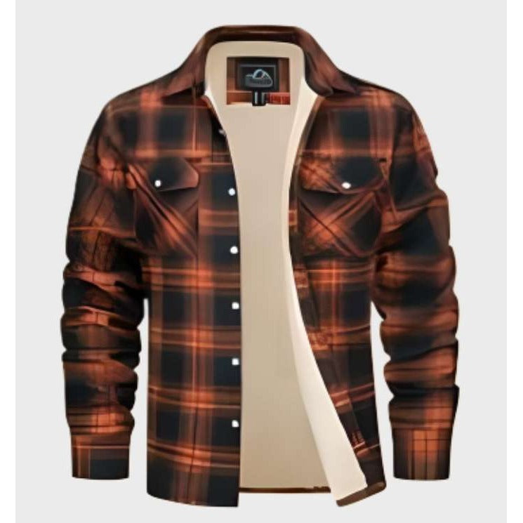 Veste Jasper homme en flanelle vintage – doublure polaire
