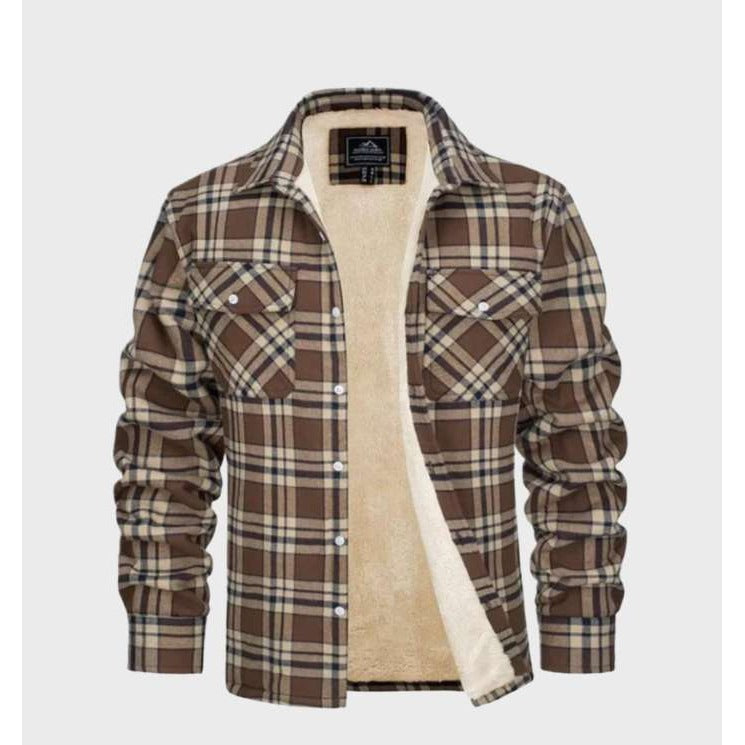 Veste Jasper homme en flanelle vintage – doublure polaire