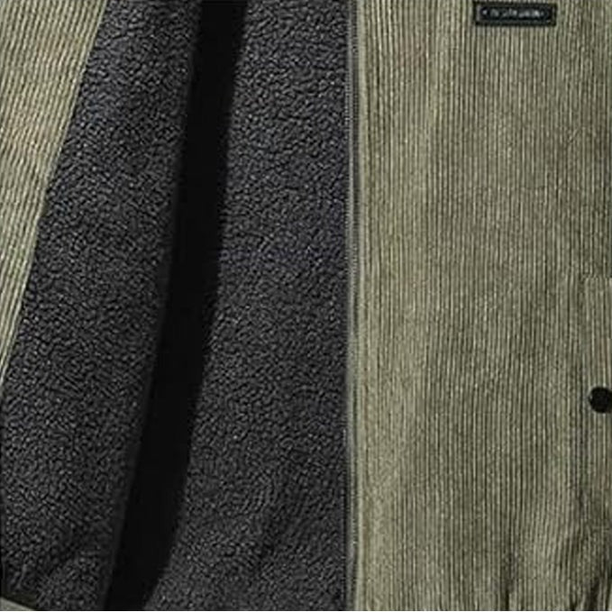 Veste Léopold en velours côtelé doublée sherpa – bien chaude