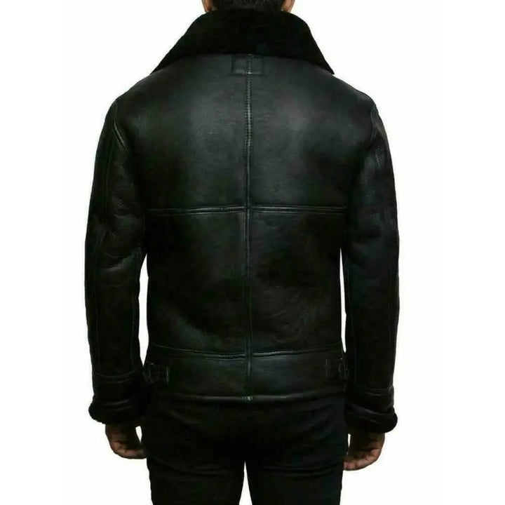 Veste Noah en cuir doublée peau lainée – chaleur et style