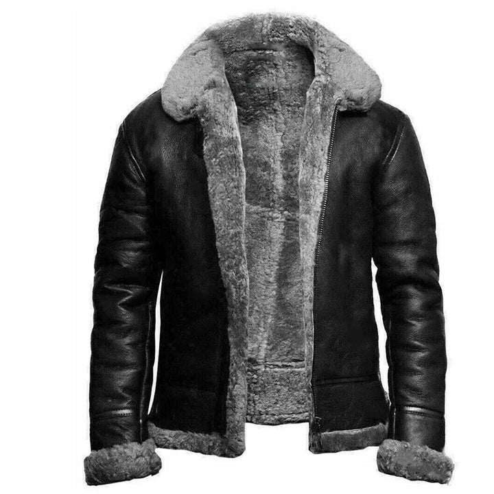 Veste Noah en cuir doublée peau lainée – chaleur et style
