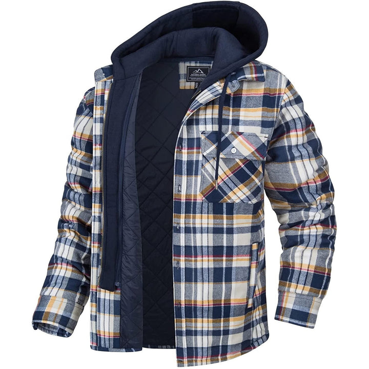 Veste Tommy homme à carreaux – capuche et doublure chaude