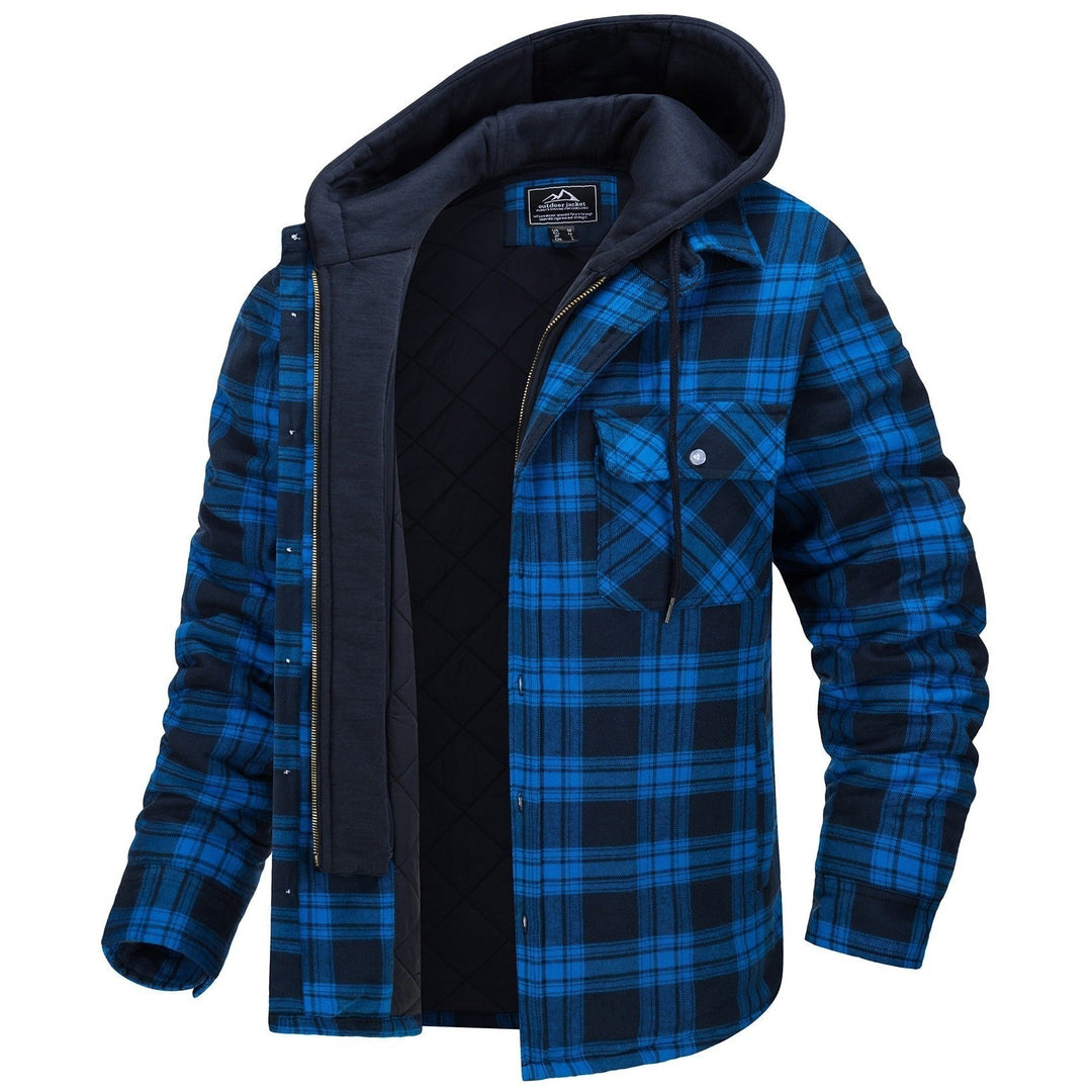 Veste Tommy homme à carreaux – capuche et doublure chaude