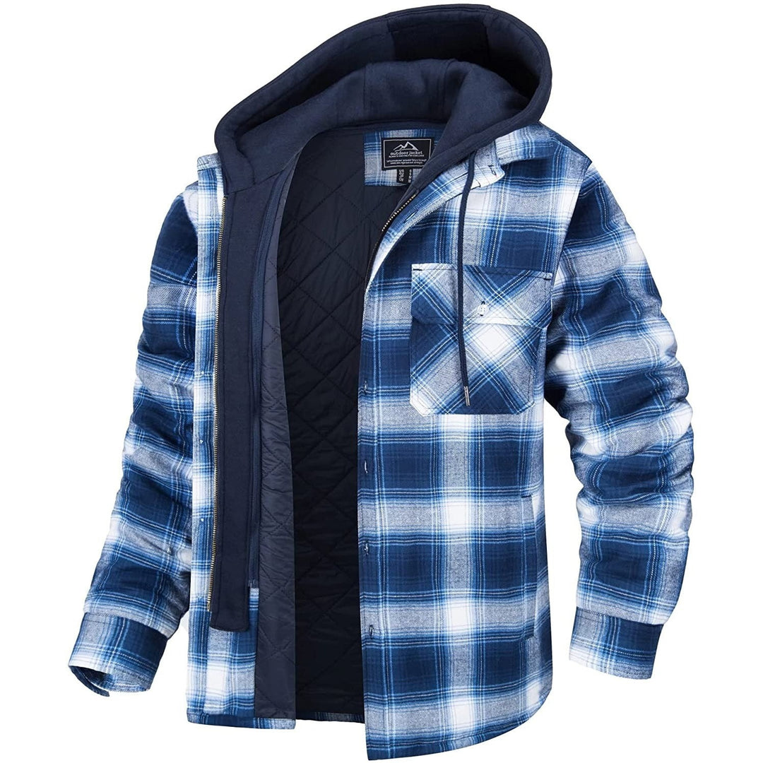 Veste Tommy homme à carreaux – capuche et doublure chaude