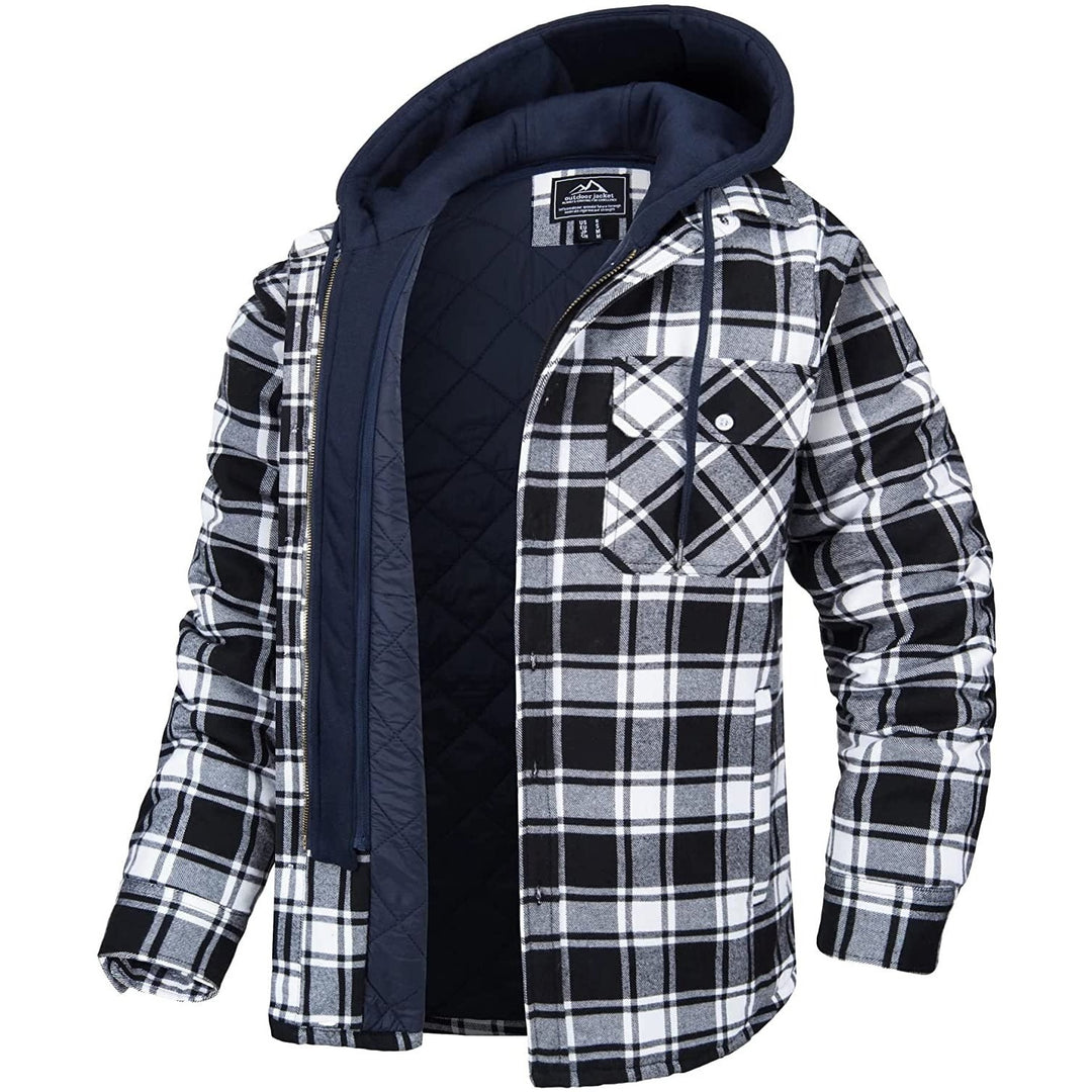 Veste Tommy homme à carreaux – capuche et doublure chaude