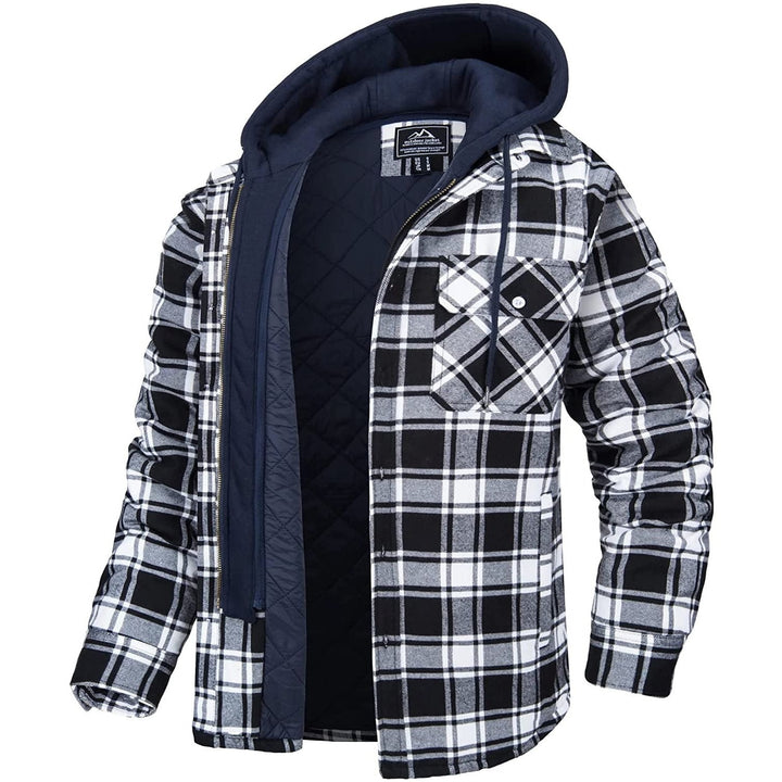 Veste Tommy homme à carreaux – capuche et doublure chaude