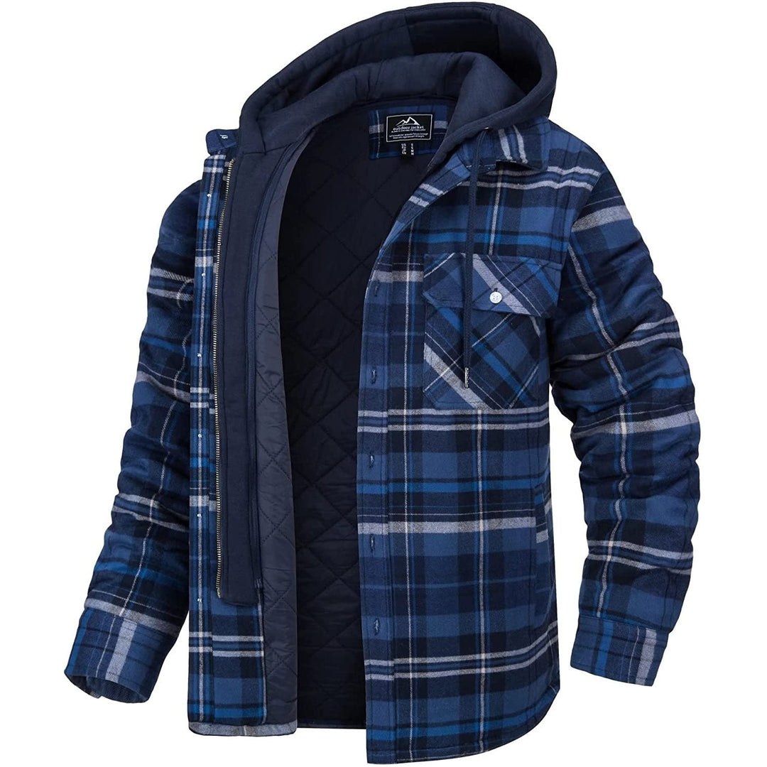 Veste Tommy homme à carreaux – capuche et doublure chaude