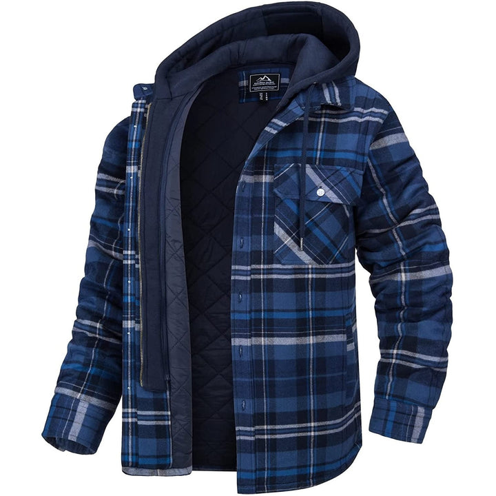 Veste Tommy homme à carreaux – capuche et doublure chaude