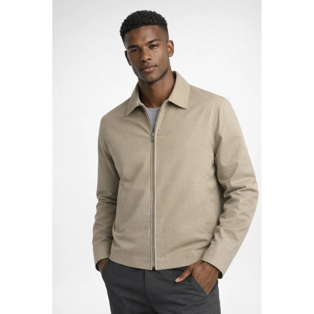 Veste zippée homme à col classique – allure smart casual