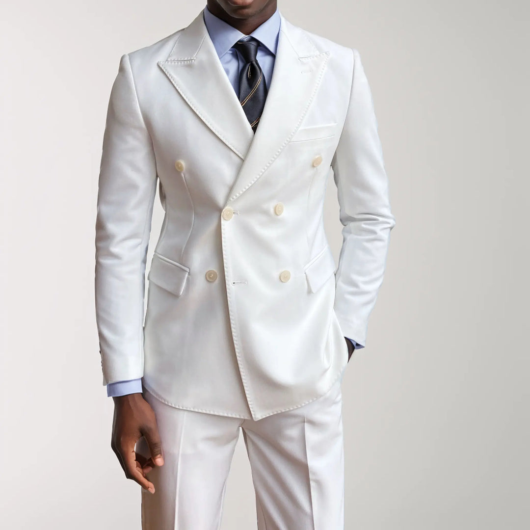 Costume croisé homme à revers pointus – mariage printemps-été