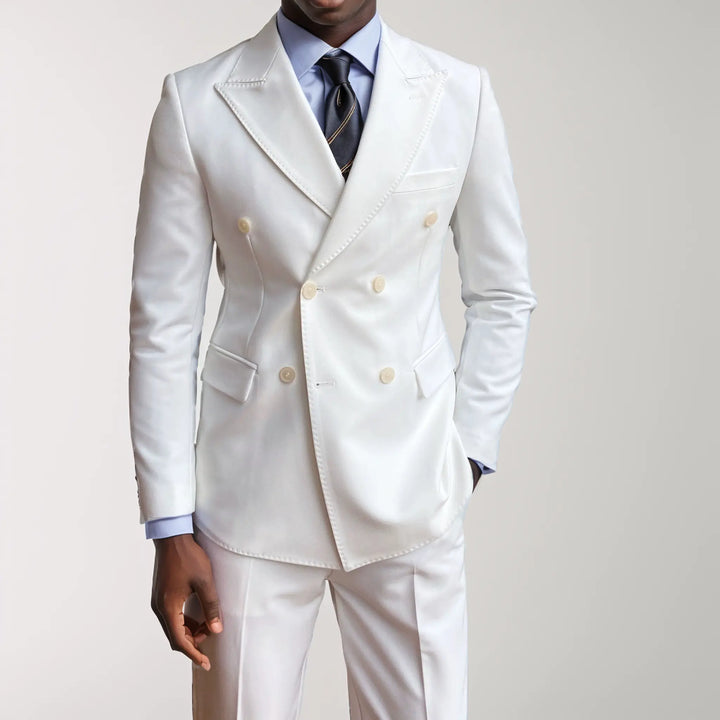 Costume croisé homme à revers pointus – mariage printemps-été